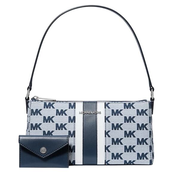Michael Kors Vincent Medium Logo Jacquard Pochette with Card Case NWT - Picture 1 of 14